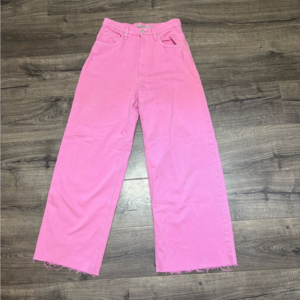 Hudson Pink Wide-Leg Jeans